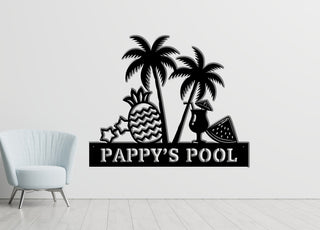 Pool Sign Beach Sign, Lake Sign, Bar Sign, Personalized Outdoor Metal Sign, Custom Metal Sign, Outdoor Sign, Laser Cut Metal Signs Custom Gift Ideas