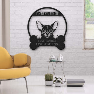 Chihuahua's House Dog Lovers Personalized Metal Sign Laser Cut Metal Signs Custom Gift Ideas