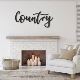 Country Sign, Country Metal Sign, Custom Farmhouse Decor, Personalized Farmhouse Wall Art, Cursive Farmhouse Word Art Laser Cut Metal Signs Custom Gift Ideas