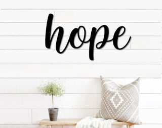 Hope Metal Word Art, Kembara Script Word Art, Indoor Outdoor Hope Metal Sign, Farmhouse Decor, Hope Word Art, Metal Art Laser Cut Metal Signs Custom Gift Ideas