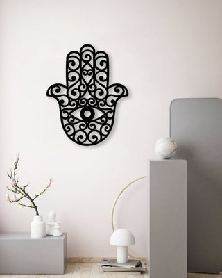 Hand of Fatima Hamsa Blessing Above Bed Decor Cut Metal Sign Laser Cut Metal Signs Custom Gift Ideas