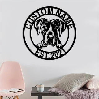 Personalized Great Dane Dog Sign, Great Dane Dog Sign, Great Dane Dog Gifts, Pet Name Sign, Gift For Pet Owner, Animal Funny Laser Cut Metal Signs Custom Gift Ideas