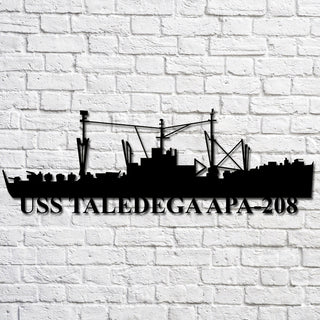 Uss Taledega Apa208 Navy Ship Metal Art, Gift For Navy Veteran, Navy Ships Silhouette Metal Art, Navy Home Decor Laser Cut Metal Signs Custom Gift Ideas