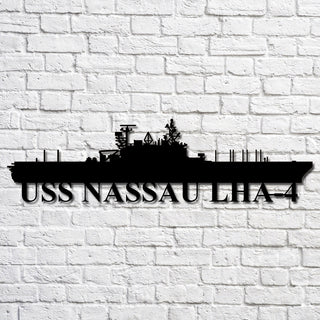 Uss Nassau Lha4 Navy Ship Metal Art, Gift For Navy Veteran, Navy Ships Silhouette Metal Art, Navy Home Decor Laser Cut Metal Signs Custom Gift Ideas