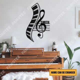 Personalized Piano Keys And Treble Clef Metal Sign, Housewarming Plaque For Piano Player, Metal Laser Cut Metal Signs Custom Gift Ideas