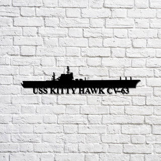 USS Kitty Hawk CV63 aircraft carrier Navy Ship Metal Sign, Memory Wall Metal Sign Gift for Navy Veteran Laser Cut Metal Signs Custom Gift Ideas