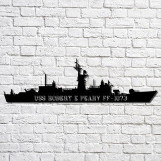 Uss Robert E Peary Ff1073 Navy Ship Metal Art, Gift For Navy Veteran, Navy Ships Silhouette Metal Art, Navy Home Decor Laser Cut Metal Signs Custom Gift Ideas