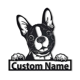 Personalized Boston Terrier Dog Metal Sign Art, Custom Boston Terrier Dog Metal Sign, Boston Terrier Dog Gifts For Men, Dog Gift Laser Cut Metal Signs Custom Gift Ideas