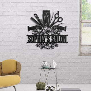 Hair Salon Personalized Metal Wall Art Laser Cut Metal Signs Custom Gift Ideas