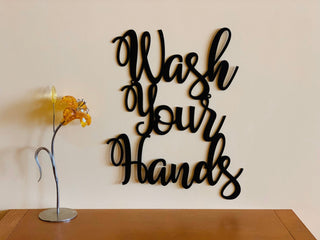 Wash Your Hands Bathroom Sign Stay Healthy Custom Metal Sign Metal Wall Art Personalized Wall Hanging Door Hanger Stay Safe Gifts Home Decor Laser Cut Metal Signs Custom Gift Ideas