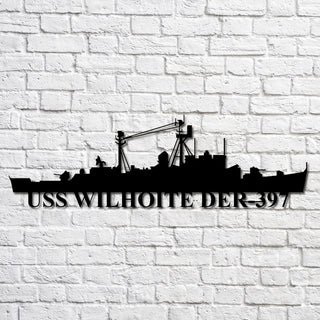 Uss Wilhoite Der397 Navy Ship Metal Art, Custom Us Navy Ship Cut Metal Sign, Gift For Navy Veteran, Navy Ships Silhouette Metal Art, Navy Home Decor Laser Cut Metal Signs Custom Gift Ideas