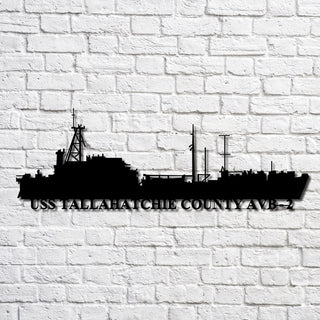 Uss Tallahatchie County Avb 2 Navy Ship Metal Art, Gift For Navy Veteran, Navy Ships Silhouette Metal Art, Navy Home Decor Laser Cut Metal Signs Custom Gift Ideas