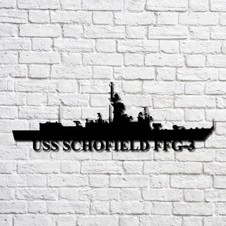 Uss Schofield Ffg3 Navy Ship Metal Art, Gift For Navy Veteran, Navy Ships Silhouette Metal Art, Navy Home Decor Laser Cut Metal Signs Custom Gift Ideas