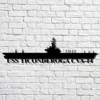 Uss Ticonderoga Cva14 Navy Ship Metal Art, Gift For Navy Veteran, Navy Ships Silhouette Metal Art, Navy Home Decor Laser Cut Metal Signs Custom Gift Ideas