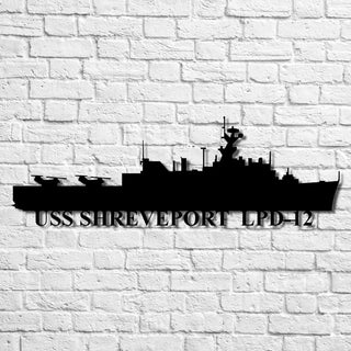 Uss Shreveport Lpd12 Navy Ship Metal Art, Gift For Navy Veteran, Navy Ships Silhouette Metal Art, Navy Home Decor Laser Cut Metal Signs Custom Gift Ideas