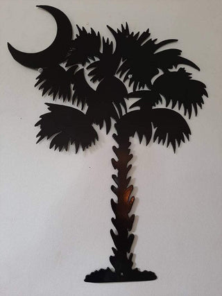 Palmetto With Crescent Moon Wall Art Decor Cut Metal Sign Laser Cut Metal Signs Custom Gift Ideas