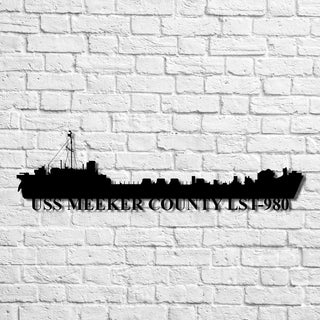 Uss Meeker County Lst980 Navy Ship Metal Art, Custom Us Navy Ship Cut Metal Sign, Gift For Navy Veteran, Navy Ships Silhouette Metal Art, Navy Home Decor Laser Cut Metal Signs Custom Gift Ideas