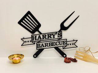 Personalized Bbq Grill Name Sign Custom Metal Wall Art Barbecue Outdoor Dad's Bbq Home Decor Housewarming Gift For Father, Papa Wall Hanging Laser Cut Metal Signs Custom Gift Ideas