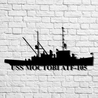 Uss Moctobi Atf105 Navy Ship Metal Art, Gift For Navy Veteran, Navy Ships Silhouette Metal Art, Navy Home Decor Laser Cut Metal Signs Custom Gift Ideas