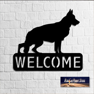 German Shepherd Sign, Dog House, Family Dog, Entrance Sign, Wall Decor, Plasma Cut Steel, Custom Sign, Welcome Sign, Personalized Laser Cut Metal Signs Custom Gift Ideas