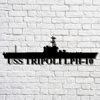 Uss Tripoli Lph10 Navy Ship Metal Art, Gift For Navy Veteran, Navy Ships Silhouette Metal Art, Navy Home Decor Laser Cut Metal Signs Custom Gift Ideas