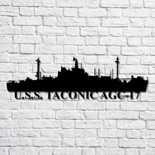 U.s.s. Taconic Agc17 Navy Ship Metal Art, Custom Us Navy Ship Cut Metal Sign, Gift For Navy Veteran, Navy Ships Silhouette Metal Art, Navy Home Decor Laser Cut Metal Signs Custom Gift Ideas