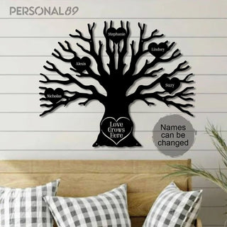 Love Family Tree Personalized Metal House Sign Laser Cut Metal Signs Custom Gift Ideas