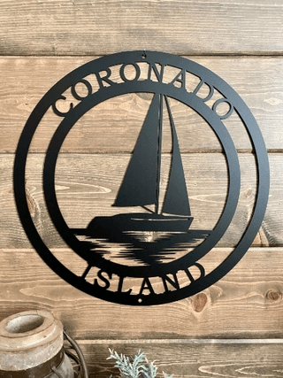 Sail Boat Personalized Metal Sign, Cut Metal Sign, Metal Wall Art, Metal House Sign Laser Cut Metal Signs Custom Gift Ideas