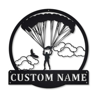 Personalized Parachuting Skydiving Metal Sign Art, Custom Parachuting Skydiving Metal Sign, Hobbie Gifts, Sport Gift, Birthday Gift Laser Cut Metal Signs Custom Gift Ideas