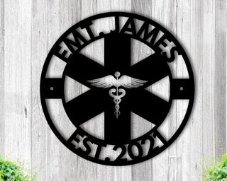 Custom Metal Sign For Paramedic, Emt Gift Ideas, Medical Field Home Decor, Personalized Family Name Sign, Custom Ems Gift, First Responder Laser Cut Metal Signs Custom Gift Ideas