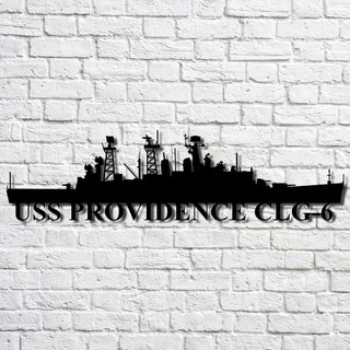 Uss Providence Clg6 Navy Ship Metal Art, Gift For Navy Veteran, Navy Ships Silhouette Metal Art, Navy Home Decor Laser Cut Metal Signs Custom Gift Ideas