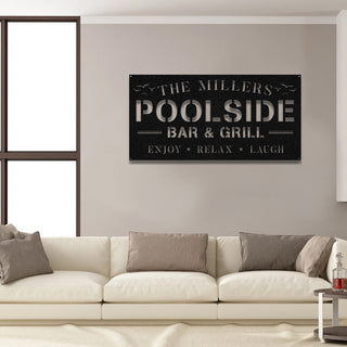 Personalized Pool Bar Grill Metal Sign Monogram Laser Cut Metal Signs Custom Gift Ideas