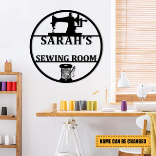 Personalized Sewing Machine Metal Sign, Custom Sewing Room Metal Art, Metal Laser Cut Metal Signs Custom Gift Ideas