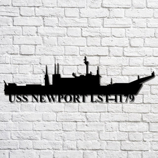 Uss Newport Lst1179 Navy Ship Metal Art, Gift For Navy Veteran, Navy Ships Silhouette Metal Art, Navy Home Decor Laser Cut Metal Signs Custom Gift Ideas