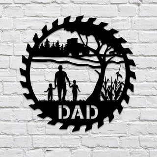 Personalized Father And Two Sons Metal Sign, Farm Decoration Laser Cut Metal Signs Custom Gift Ideas