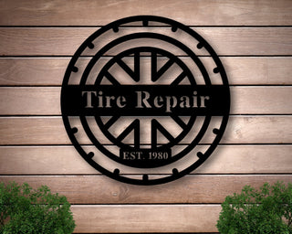 Personalized Metal Shop Sign, Custom Tire Shop Sign, Custom Workshop Metal Signs, Personalized Shop Sign, Mechanic Gift, Laser Cut Metal Signs Custom Gift Ideas