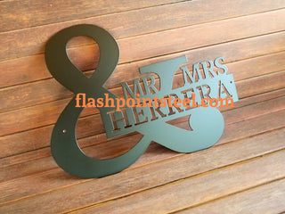 Wedding Gift, Custom Personalized, Mr And Mrs Name , Plasma Cut Steel Sign ,steel Art, Mr And Mrs Metal Sign, His And Hers, House Warming Laser Cut Metal Signs Custom Gift Ideas