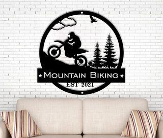 Mountain Biking Sign, Custom Cut Metal Sign, Personalized Gift, Metal Sign, Wall Hangings, Metal Decor, Bike Sign, Metal Bike Wall Art Laser Cut Metal Signs Custom Gift Ideas