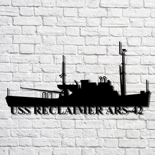 Uss Reclaimer Ars42 Navy Ship Metal Art, Gift For Navy Veteran, Navy Ships Silhouette Metal Art, Navy Home Decor Laser Cut Metal Signs Custom Gift Ideas