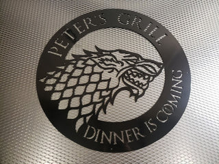 Winter Is Coming, Got, Game Of Thrones Sign, Personalized Grill, Metal Sign, Home Decor, Dinner Is Coming, Bbq Sign, Plasma Cut, Metal Art Laser Cut Metal Signs Custom Gift Ideas