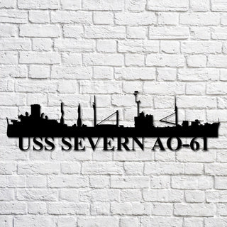 Uss Severn Ao61 Navy Ship Metal Art, Gift For Navy Veteran, Navy Ships Silhouette Metal Art, Navy Home Decor Laser Cut Metal Signs Custom Gift Ideas