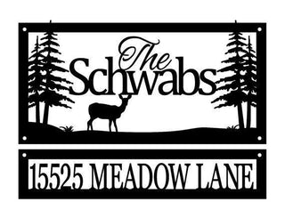 Hunting deer custom name and address Personalized Cut Metal Sign Laser Cut Metal Signs Custom Gift Ideas