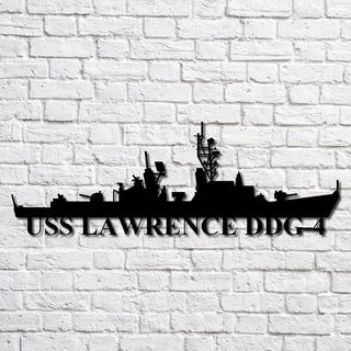 Uss Lawrence Ddg4 Navy Ship Metal Art, Custom Us Navy Ship Cut Metal Sign, Gift For Navy Veteran, Navy Ships Silhouette Metal Art, Navy Home Decor Laser Cut Metal Signs Custom Gift Ideas