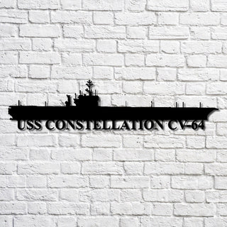 Uss Constellation Cv 64 V2 Navy Ship Metal Art, Custom Us Navy Ship Cut Metal Sign, Gift For Navy Veteran, Navy Ships Silhouette Metal Art, Navy Home Decor Laser Cut Metal Signs Custom Gift Ideas