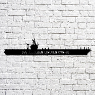 Uss Abraham Lincoln Cvn 72 Navy Ship Metal Art, Custom Us Navy Ship Cut Metal Sign, Gift For Navy Veteran, Navy Ships Silhouette Metal Art, Navy Home Decor Laser Cut Metal Signs Custom Gift Ideas