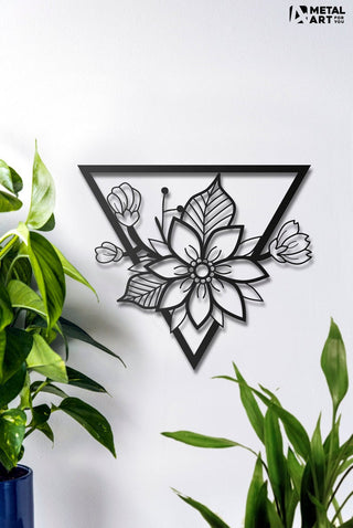 Flower (Triangle) Decor Wall Art Cut Metal Sign Laser Cut Metal Signs Custom Gift Ideas