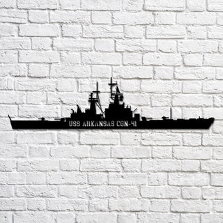 Uss Arkansas Cgn41 Navy Ship Metal Art, Custom Us Navy Ship Cut Metal Sign, Gift For Navy Veteran, Navy Ships Silhouette Metal Art, Navy Home Decor Laser Cut Metal Signs Custom Gift Ideas