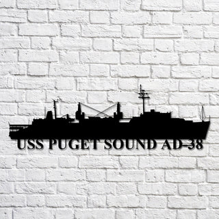 Uss Puget Sound Ad38 Navy Ship Metal Art, Gift For Navy Veteran, Navy Ships Silhouette Metal Art, Navy Home Decor Laser Cut Metal Signs Custom Gift Ideas