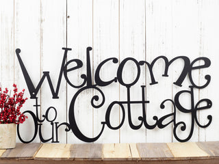 Welcome To Our Cottage Metal Sign, Lake House Decor, Metal Wall Art, Cottage Sign, Sign, Lake Wall Decor, Cabin Decor Laser Cut Metal Signs Custom Gift Ideas