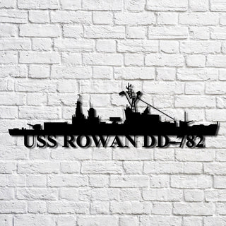 Uss Rowan Dd782 Navy Ship Metal Art, Gift For Navy Veteran, Navy Ships Silhouette Metal Art, Navy Home Decor Laser Cut Metal Signs Custom Gift Ideas